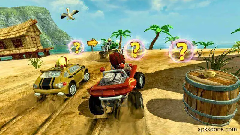 beach buggy racing mod apk free shopping